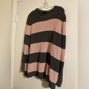 Lane Bryant pink and Gray sweater 22/24